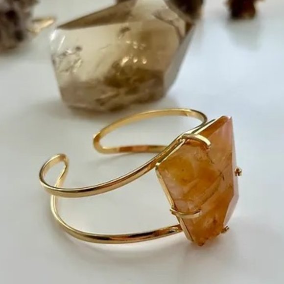 Brass and 18K Gold Overlay Golden Healer Bracelet - Picture 2 of 2